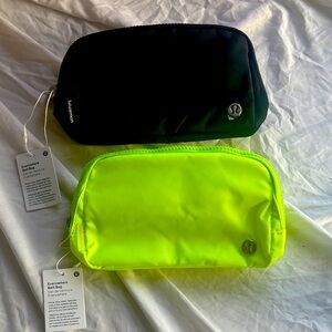 Lululemon Black and Neon Yellow Green 1L Everywhere Belt Bags